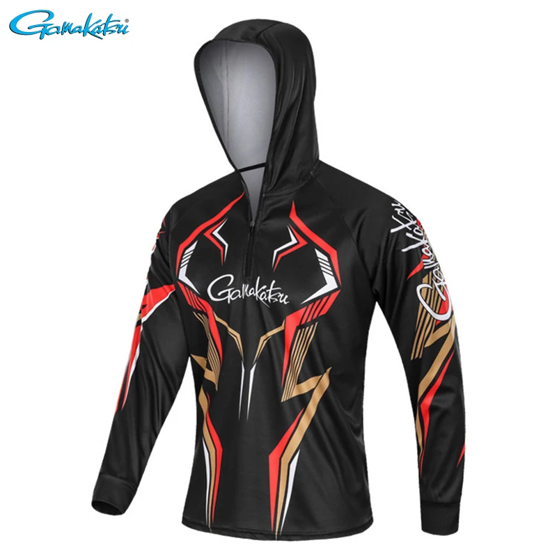 Comprar Gamakatsu 2019 hombres sudaderas con capucha ropa de pesca de manga larga al aire libre transpirable Camisas de pesca Anti UV ropa de secado rápido Camisas