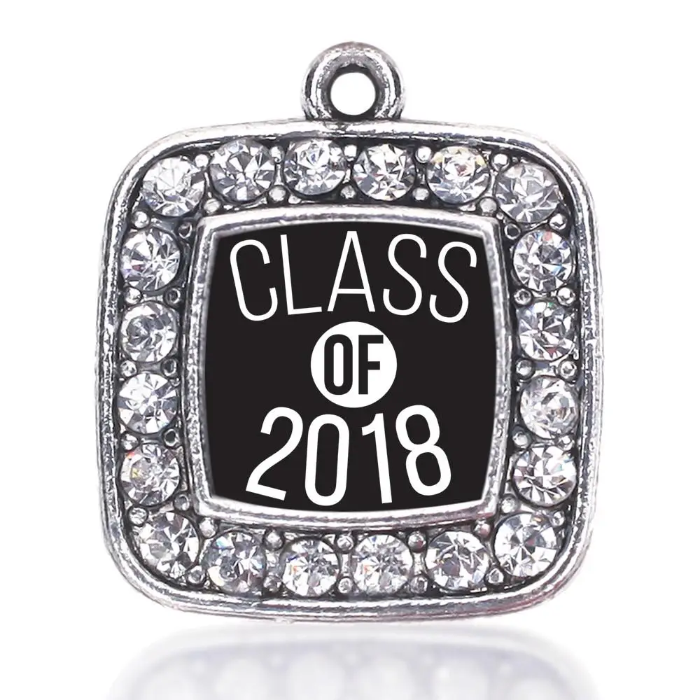 

Personalized Custom Accept Clear Rhinestone Class Of 2018 School Bus Driver Graduate Square Pendant Charm Fraternities Jewelry