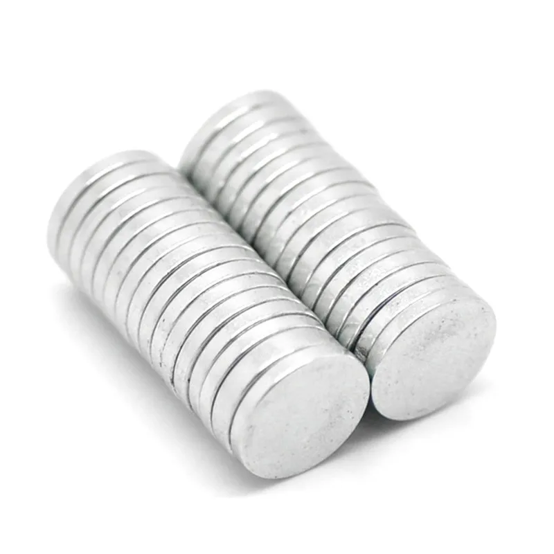 10Pcs Silver Tone Round Disc Neodymium Fit Fridge