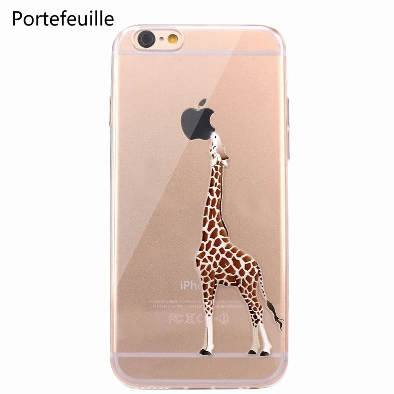 Portefeuille For iPhone 7 Case Giraffe TPU Soft Rubber Silicone Skin Cover for iPhone 8 Plus X 10 6 6S 5 5S SE Cases Accessories (1)