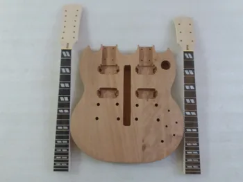 

DIY SG Electric Double Neck Guitar Kit Solid Mahogany Body & maple Neck