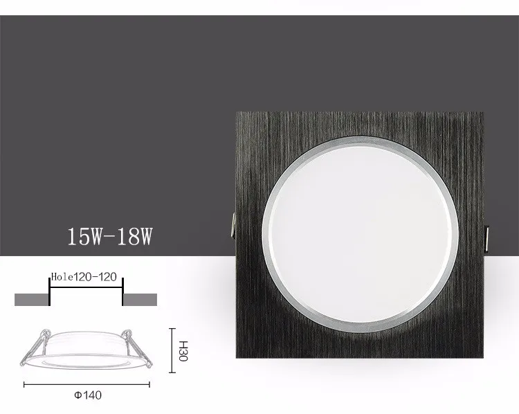 square driverless led down light black-7