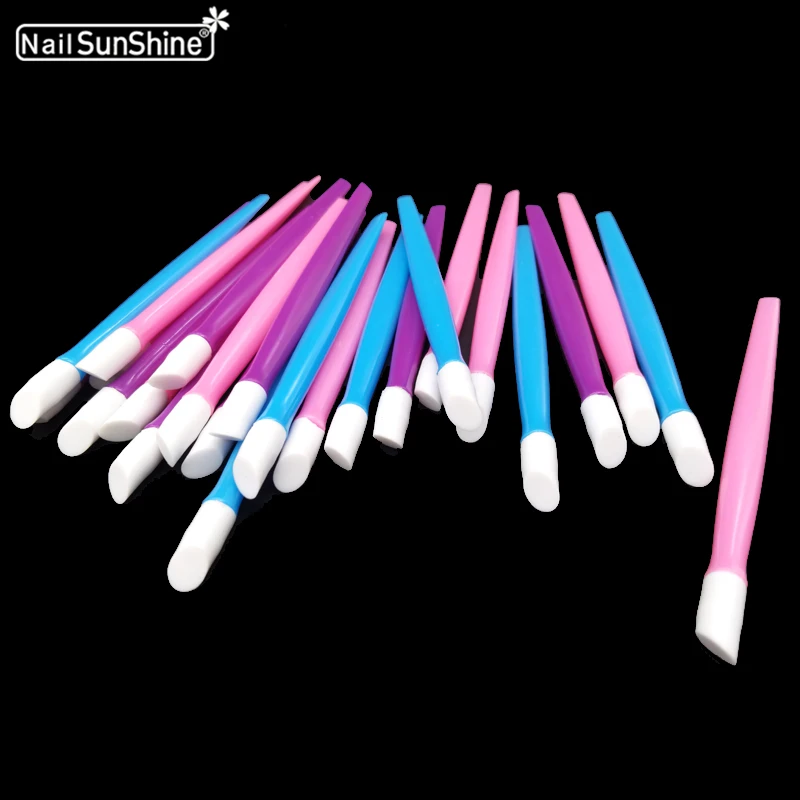 

Hot 200pcs Cuticle Remover Pen Nail File Set Plastic Polish Pusher Nail Art Stick For Nails Art Manicure Tools Ongle Materiel