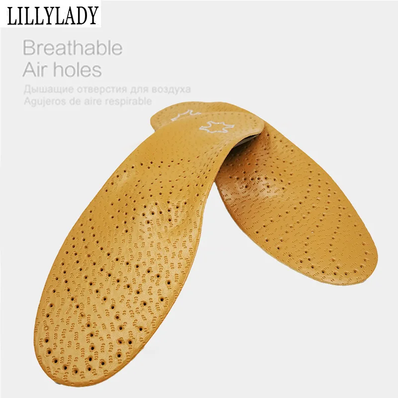 High quality Leather orthotics Insole for Flat Foot Arch Support orthopedic pad Silicone Gel Insoles for men and women shoes