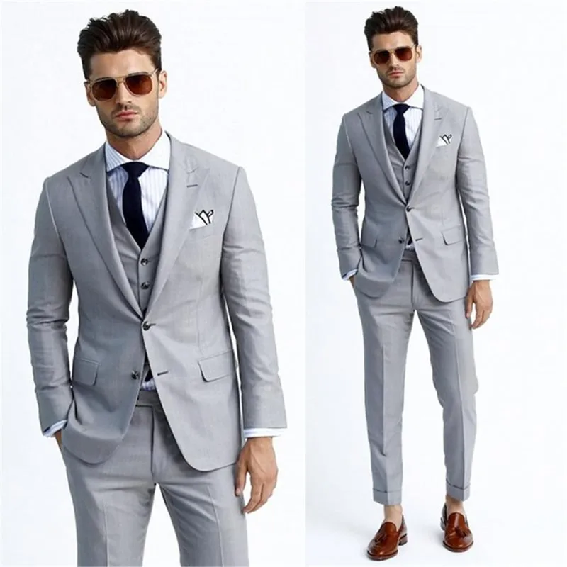 2017 Trajes De Boda Gris Claro Para Hombre Chaqueta De Esmoquin Gris Terno Masculino 2017 Traje De Moda Para Hombre Trajes De Hombre Ajustados Grey Wedding Grey Wedding Suitwedding Suit Aliexpress