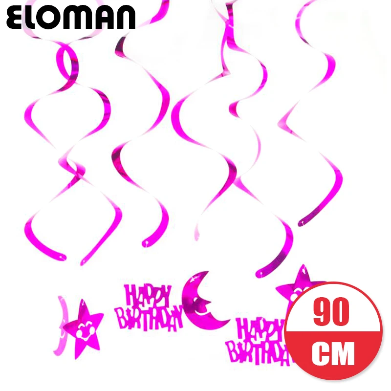 Украшение для детского дня рождения ELOMAN Луна и звезда подвесные шарниры 5 цветов