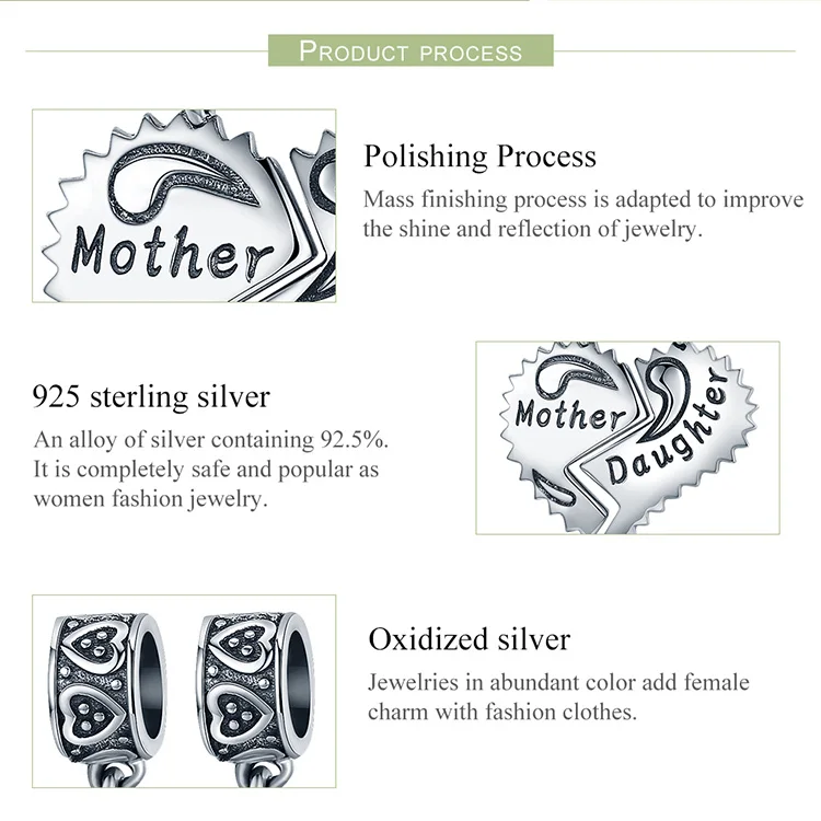 Mother and Daughter Love Forever Pendant Charms