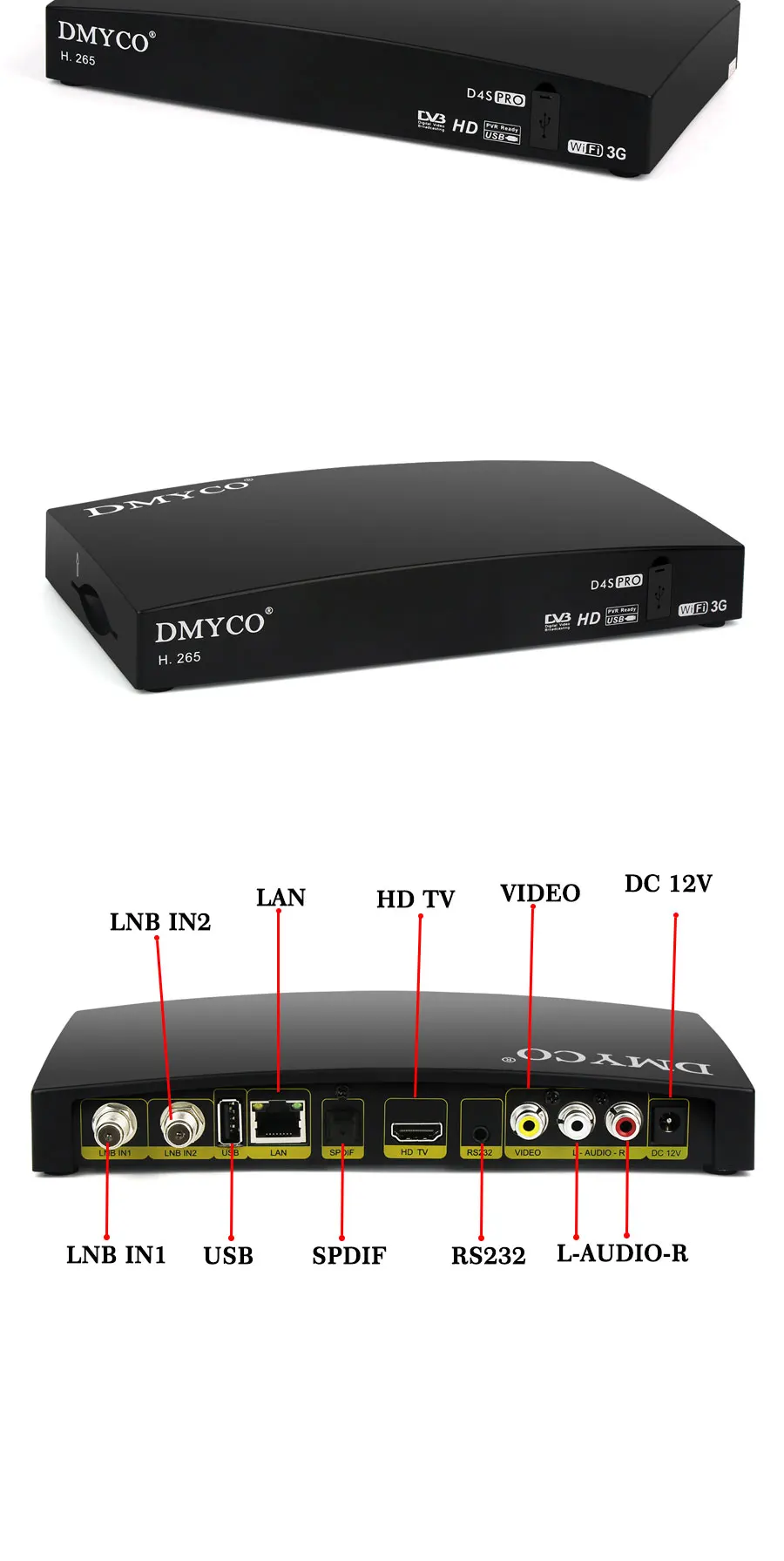 DMYCO DVB-S2 ДЕШИФРАТОР спутникового телевидения lnb Full HD 1080P ТВ тюнер H.265 рецептор с usb wifi Европа 1 год Испания Канал Biss ключ