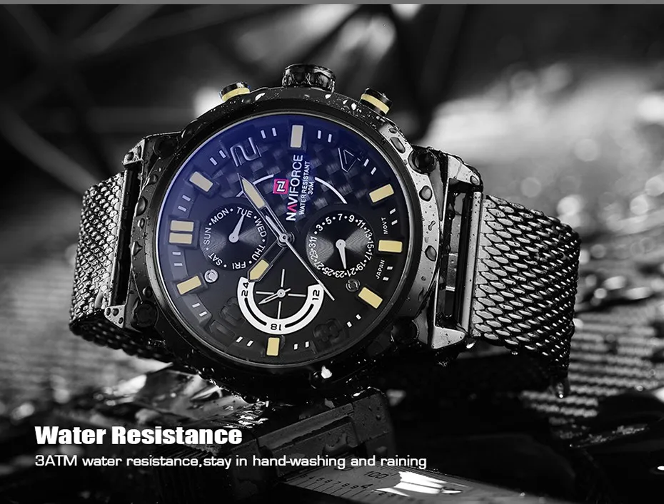 2019 NAVIFORCE Luxury Brand Men's Analog Quartz 24 Hour Date Watches Man 3ATM Waterproof Clock Men Sport Full Steel Wrist Watch