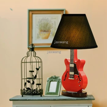 

Cartoon Guitar Table Lamp Home Deco Table Lamps For The Bedroom Table Luminaire bedside bedroom lamp Light LED Desk Lamp
