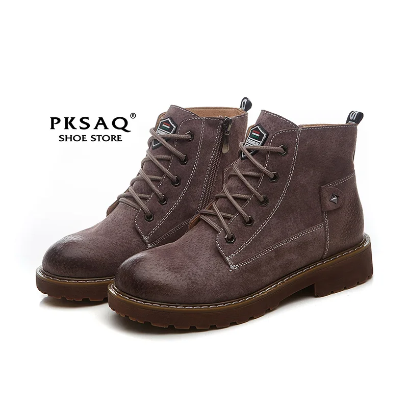 

High Quality Genuine leather Autumn Women Boots Winter Waterproof Ankle Boots Martin Boots Outdoor Working Boots Women Shoes