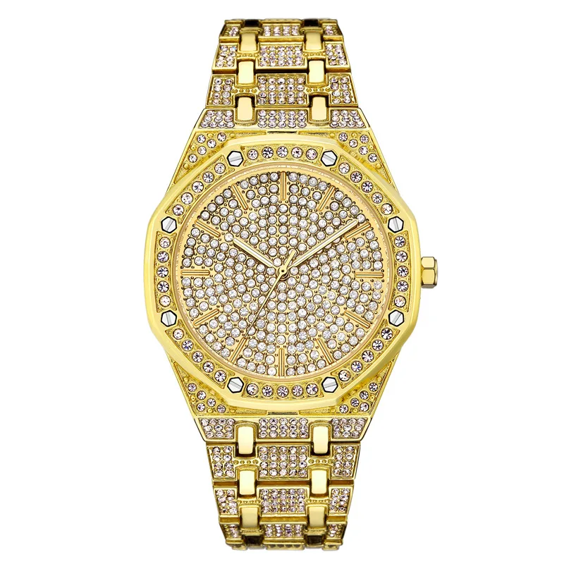 

Dropshipping Luxury Brand TACTO Mens Watches Fashion Diamond Quartz Watch Men Gold Business Watch 30M waterproof