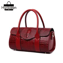 Необычный Аллигатор шаблон среднего размера Дамский кошелек из натуральной коровьей кожи сумка на плечо женская сумка с ручкой сверху Женская Портативная сумка