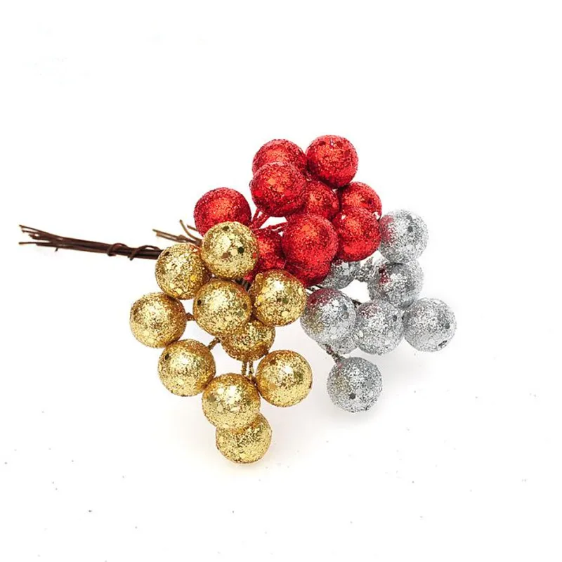 

NEW Christmas Tree Decoration for Home Christmas Tree Fruit Foam Ornaments Santa Ball Red Gold Sliver 30pcs Free Shipping
