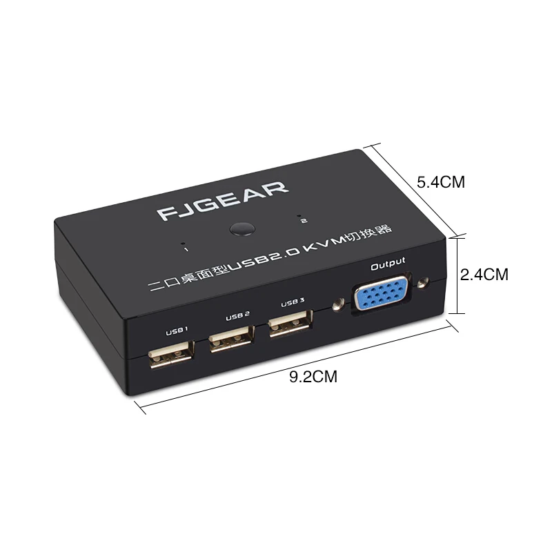 2 порта KVM Schalter переключатель VGA Компьютер поделиться usb мышь клавиатура монитор конвертер с разъемом кабели FJ-201UK