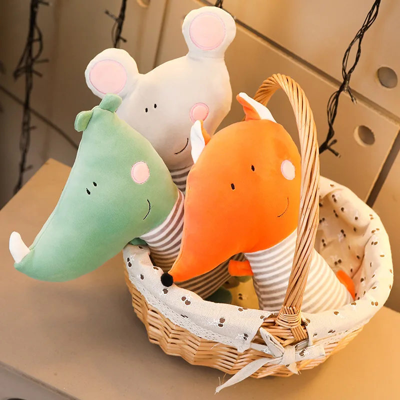 

New 1pc 35/70cm Cute Mouse Rhinoceros Plush Toy Stuffed Soft Animal Fox Pillow Christmas Gift for Kids Kawaii Valentine Present