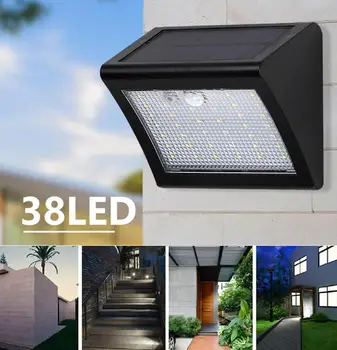 

LED Solar Outdoor Sensor Light Powered LED Solar Lamp Panel 38LED Motion Sensor IP65 Human Body Induction Outdoor Lighting
