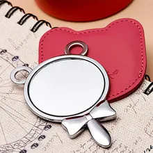 Маленький медведь портативное креативное косметическое зеркало для женщин маленький размер мизинец зеркало с цепочкой подарок для женщин Милое розовое зеркало