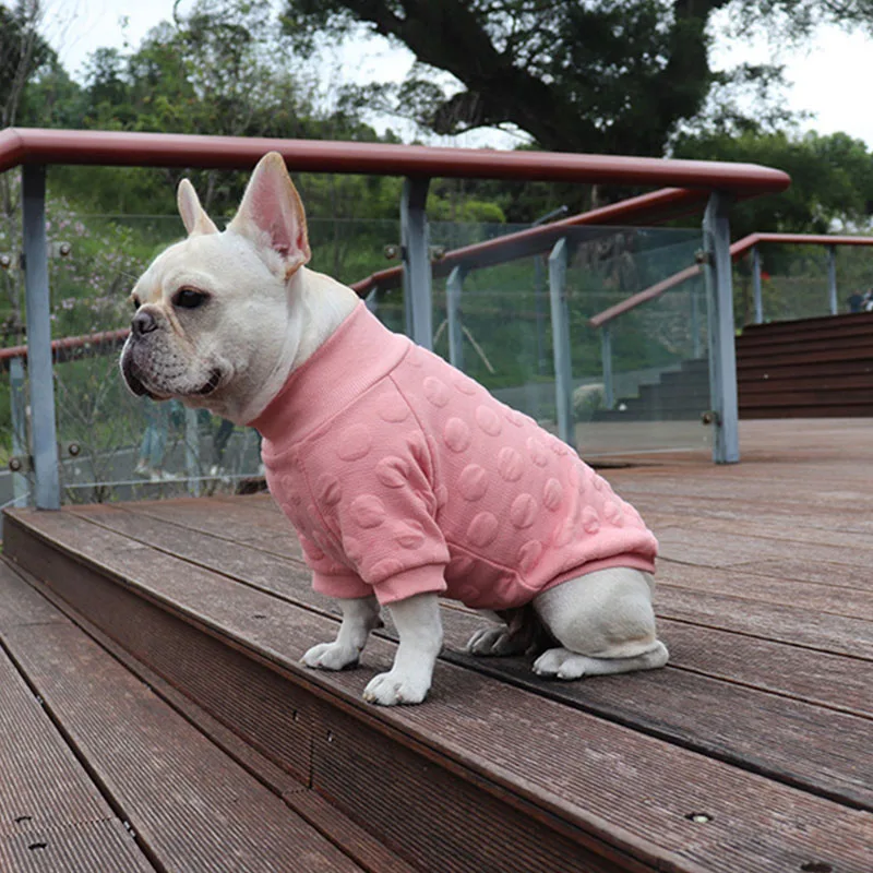 Одежда для полных собак, французский бульдог, осеннее пальто для собак, модная куртка для собаки, высокое качество, одежда для щенков, для собачек-Мопсов, Йорк, Ropa Perro - Цвет: Розовый