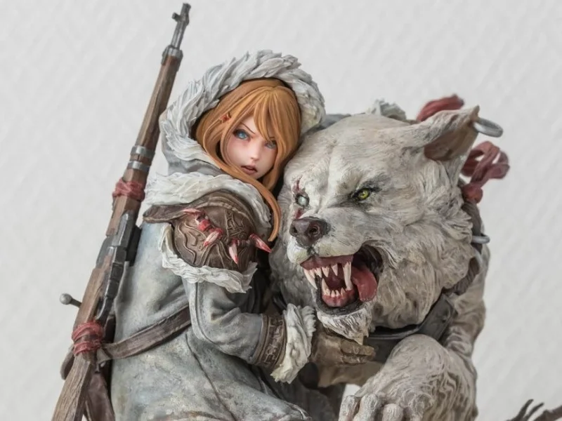 Набор фигурок из смолы девочка с волком неокрашенный набор моделей гаража|resin