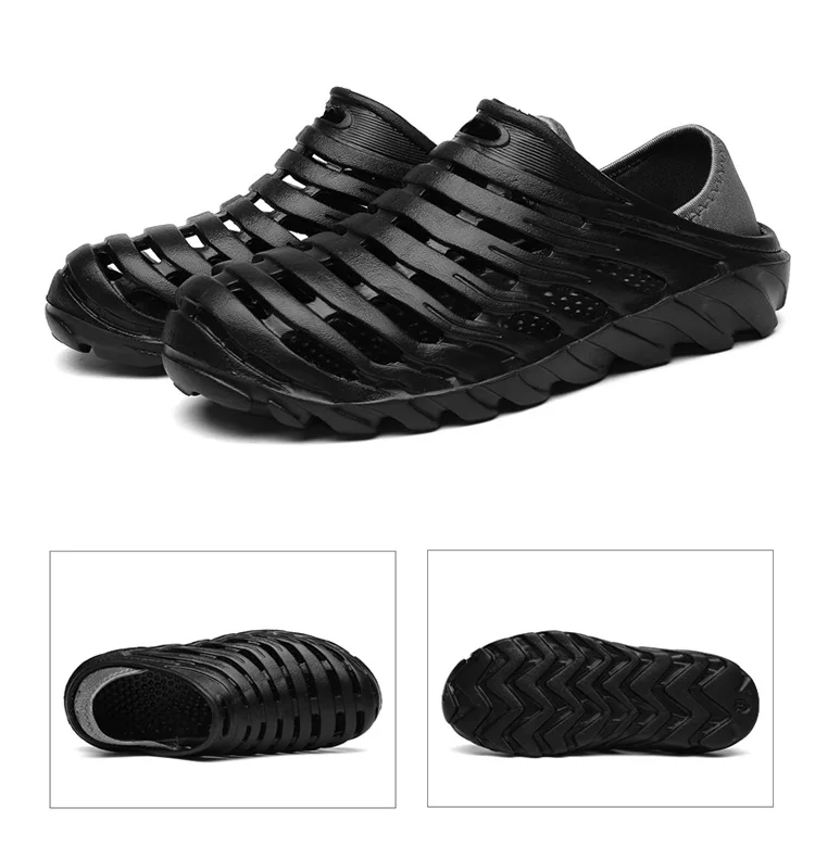 New Men's Croc Shoes Sandals Summer Lightweight Hollow Male Water Beach Shoes Lightweight Beach Walking Zapatos Large size