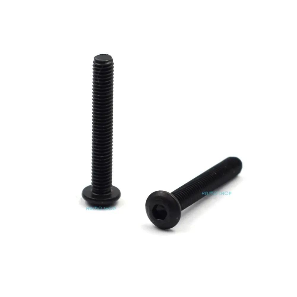 

50pcs M3x20mm Metric Thread SHCS Black Head Hex Socket Cap Screw Alloy Steel Button Allen Bolt