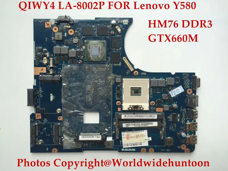 Оригинальная материнская плата для ноутбука Lenovo Ideapad Y580 QIWY4 LA 8002P HM76 PGA989 DDR3 GTX660M