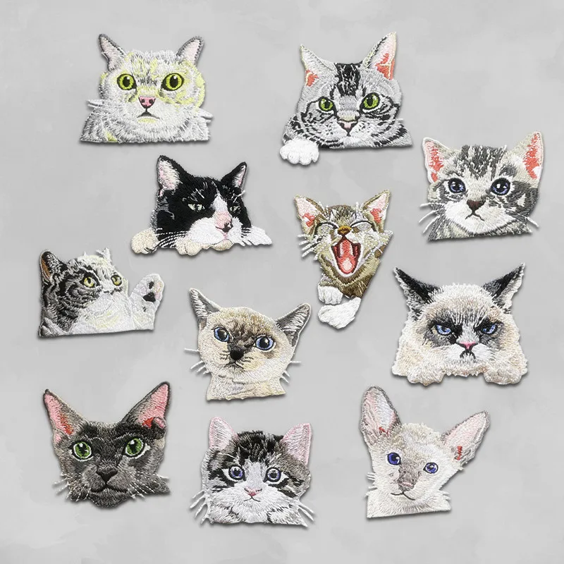10pcs Different Cat Patch For Baby Kids Jeans Patch Iron on Patch
