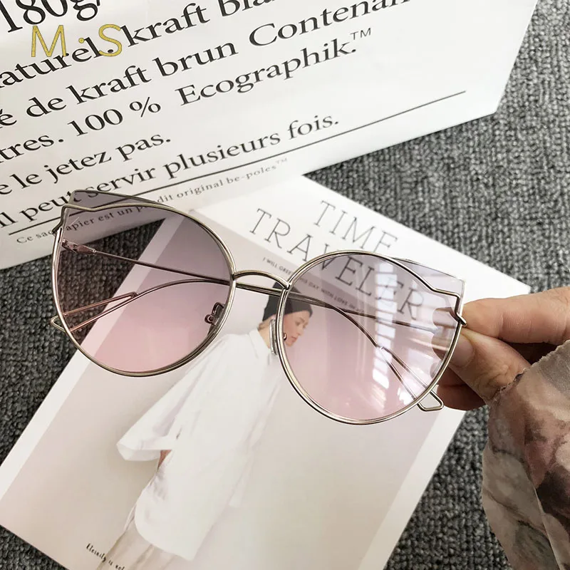 

MS 2018 New Fashion Sunglasses men Luxury Brand Designer Vintage Sun glasses Female Cat eye Glasses For Women Girl Eyewear