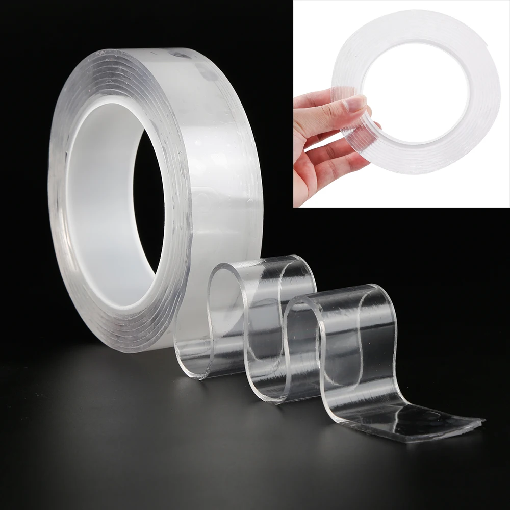 

Multi-function double-sided seamless washable powerful nano kitchen adapter tape 2M reusable tape glow in the dark tape