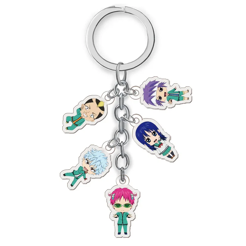 

Anime The Disastrous Life of Saiki Kusuo Keyrings Cartoon Figure Car Key Chains Holder Best Friend Graduation Christmas Day Gift