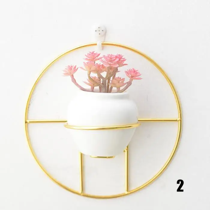 Керамический цветочный горшок настенные горшки для влагозапасающего растения с проволочной рамкой для домашнего офиса Vaso da fiori в