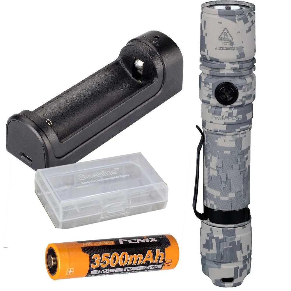 

Fenix PD35 V2.0 (Digital Camo) 2018 Edition V2 1000 Lumen CREE XP-L HI V3 LED Tactical Flashlight with battery and charger