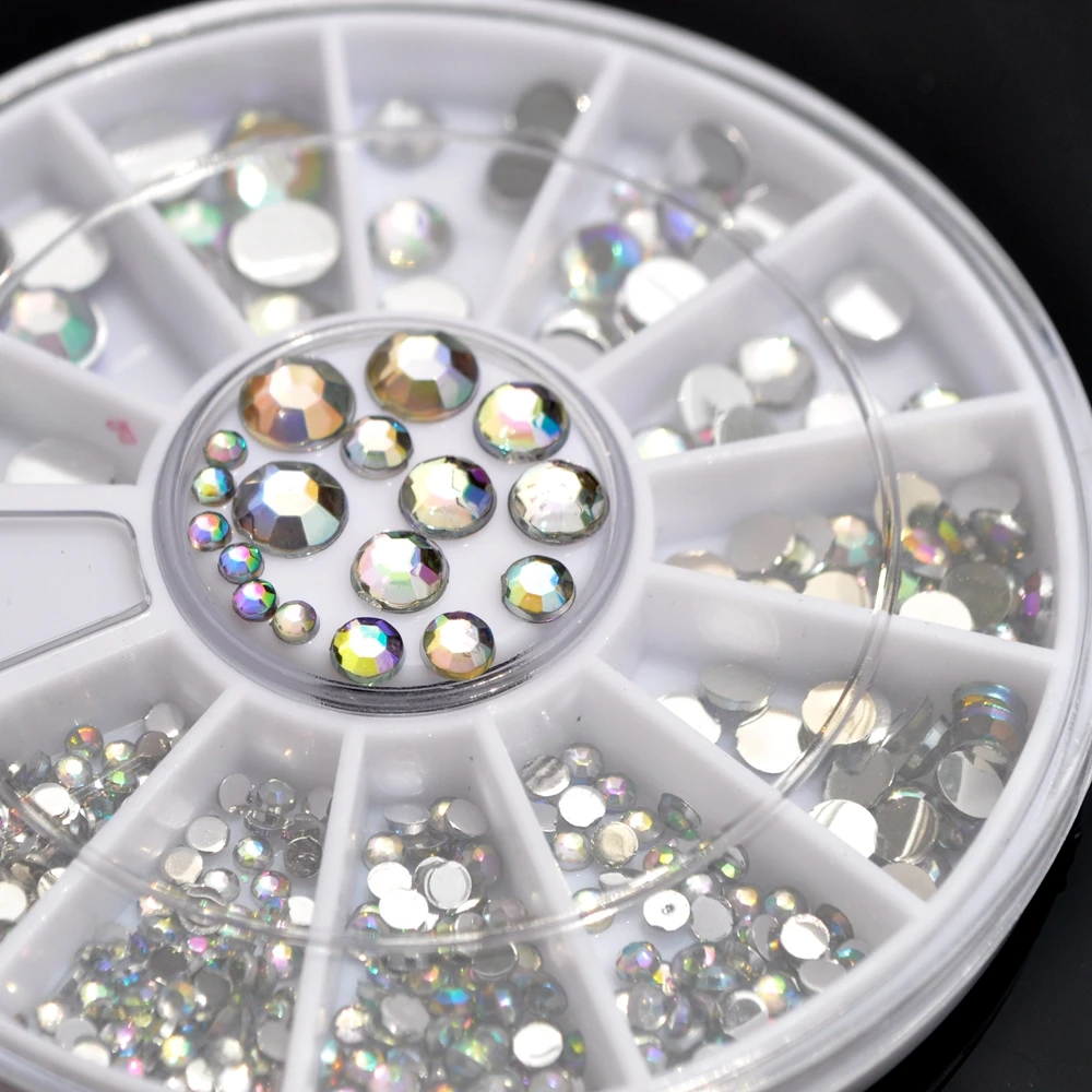 Shiny Silver AB Crystal Nail Art Decoration 2 5mm size Round Beads UV