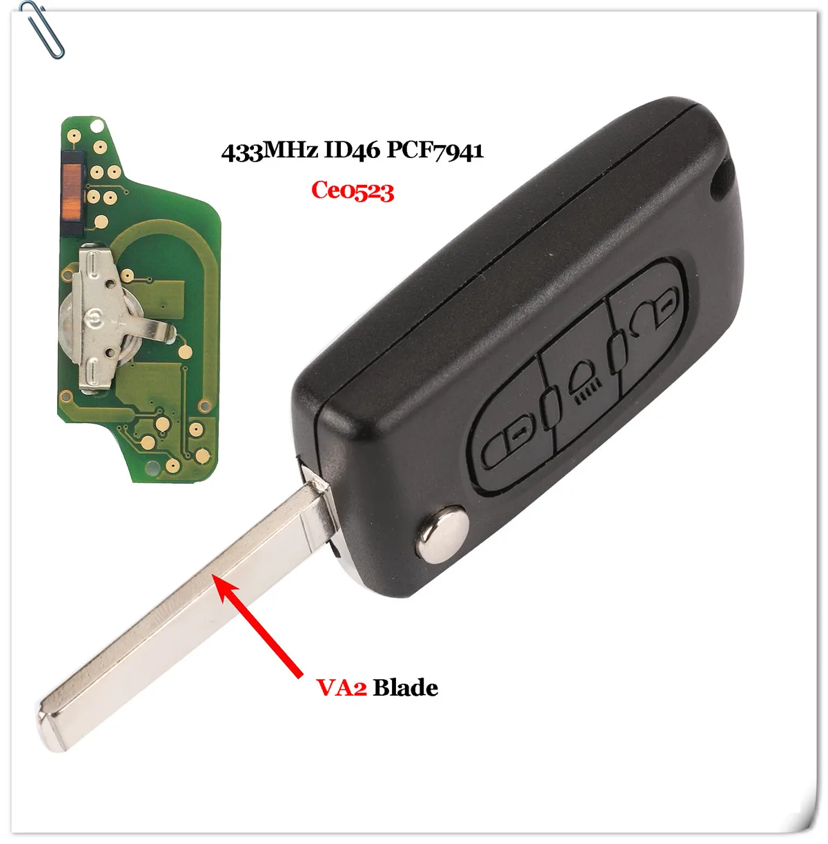 10pcs ASK/FSK 433Mhz ID46 Per Citroen C2 C3 C4 C5 C6 C8 3 Bottoni Lampada di Vibrazione auto Chiave a distanza di Fob VA2/HU83 Lama CE0523 Ce0536 - HTB1DHcnVjTpK1RjSZKPq6y3UpXaD