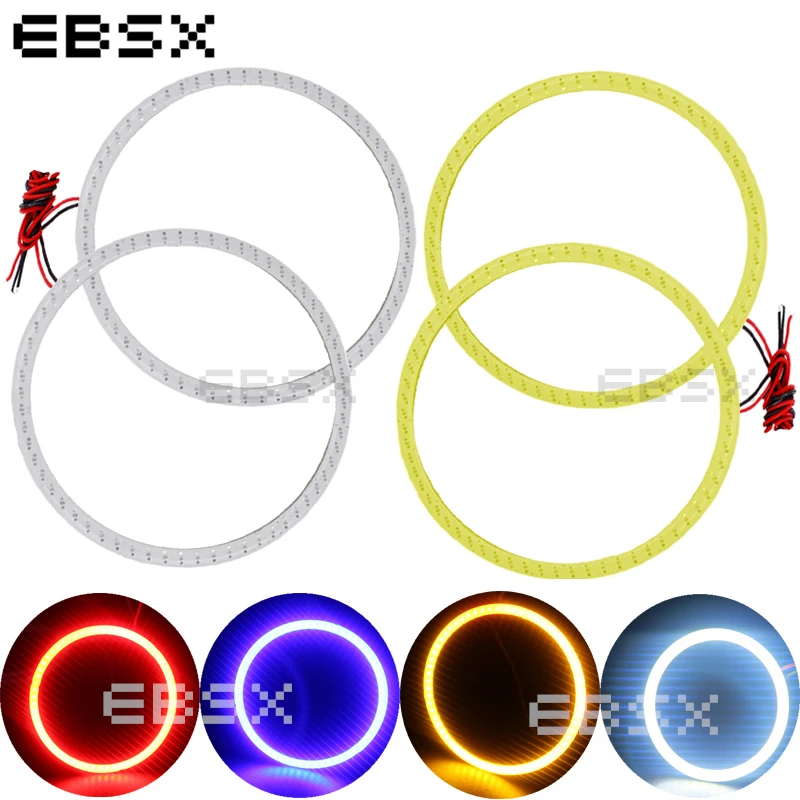 60mm 1 Pair Angle Eyes Led Ring Drl Halo Ring 60mm 70mm 80mm 90mm 100mm Angel Eyes Cob Chips Headlight Drl For Motorcycle Car Automotive Lights Bulbs Indicators