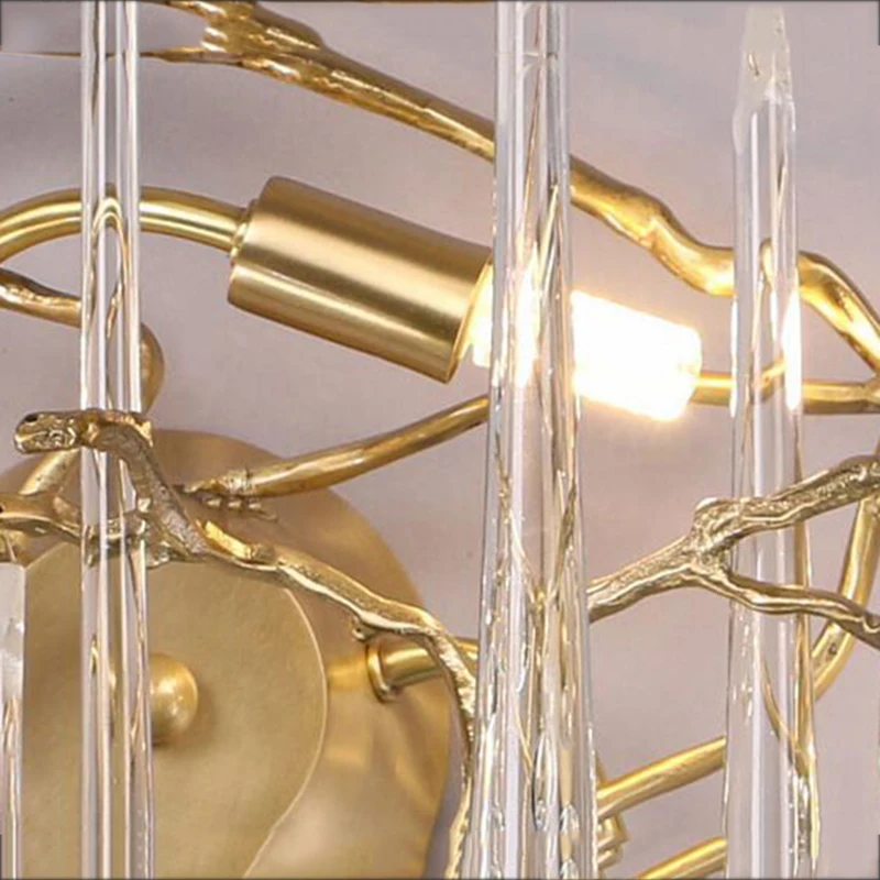 Художественный Хрустальный цветной глазурный настенный светильник роскошный художественный светодиодный светильник бра медные настенные лампы