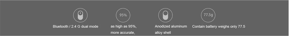 Xiaomi mi, беспроводная мышь, портативные игровые мыши 2,4 ГГц, Wi-Fi, Bluetooth, 4,0, управление, подключение Alu mi nium, Сплав ABS