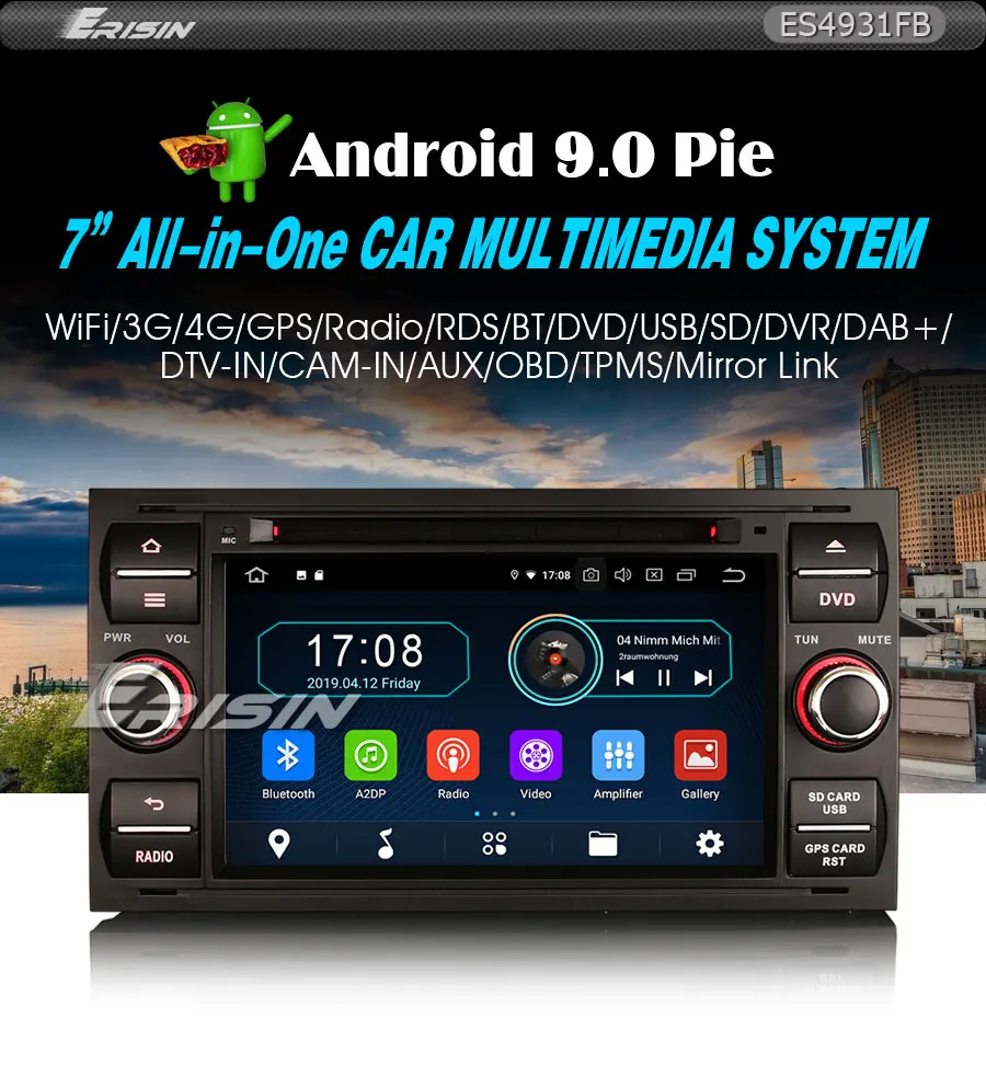Sale 7" Android 9.0 OS Car DVD Multimedia GPS Radio for Ford C-Max 2005-2007 & Transit 2005-2011 & Mondeo 2003-2007 Fusion 2006-2011 1