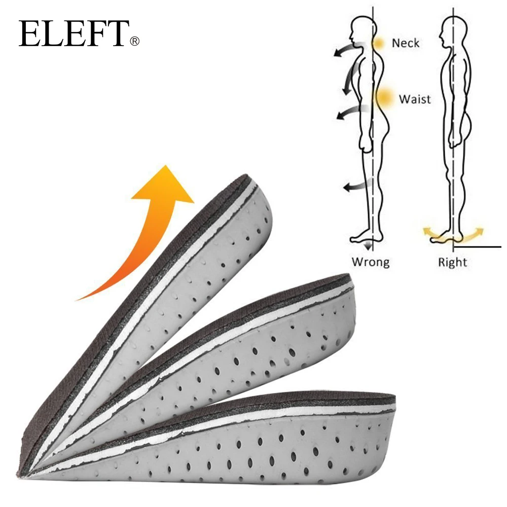 

ELEFT Height increase insole for Shock-Absorbant Height Increasing memory foam Breathable Elevator insole for women and men