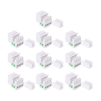 

New 10Pcs Tool-free Telephone Module RJ11 CAT3 Voice Module Gold-plated Adapter hot