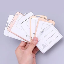 10PCS Aluminum Alloy Card Holder Business ID Card Badge Holder Vertical Metal ID Business Case business style pu aluminum alloy name card holder case silver brown