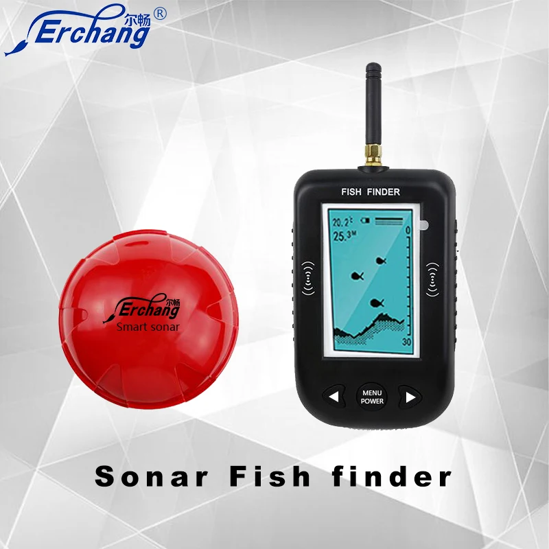 Erchang Портативный Рыболокаторы подводный Sonar эхолот Беспроводной Sonar Сенсор Finder эхолот сигнализации Рыбная ловля на английском языке