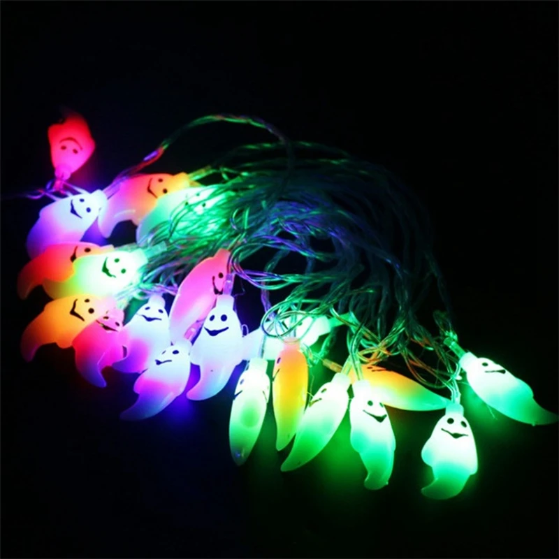 LED Pumpkin Ghost Pendant Lights Halloween Decorations Party Decoration Active Atmosphere Pumpkin Ghost Lights USB String (14)