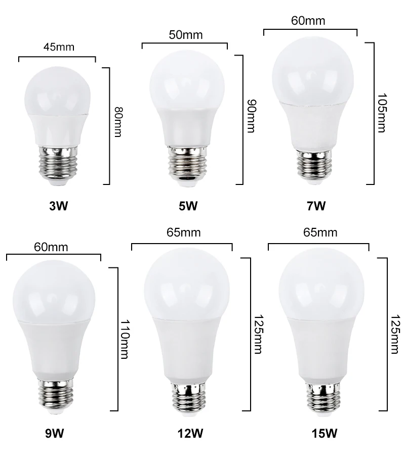 10 шт. светодиодный светильник E27 Bombillas E14 3 Вт 5 Вт 7 Вт 9 Вт 12 Вт 15 Вт 18 Вт 220 В светодиодный светильник высокой яркости светильник Светодиодный точечный светильник