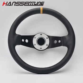 

13inch Steering Wheel Real leather Genuine Leather Universal Auto Racing 320MM