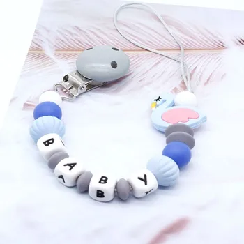 

Handmade DIY baby holder personalized name silicone baby pacifier clip pacifier chain teething pacifier chew toy baby dummy clip