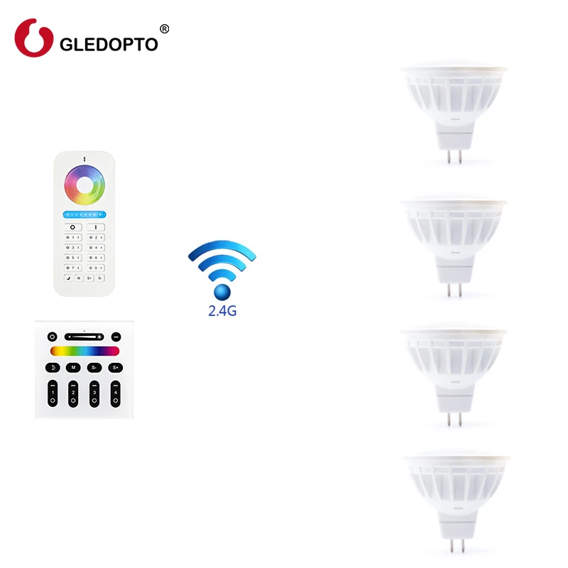 G светодиодный OPTO2.4G AC/DC 12 V 4 W RGBW MR16 лампы Wi Fi прожектор лампочка зелёный синий GU5.3