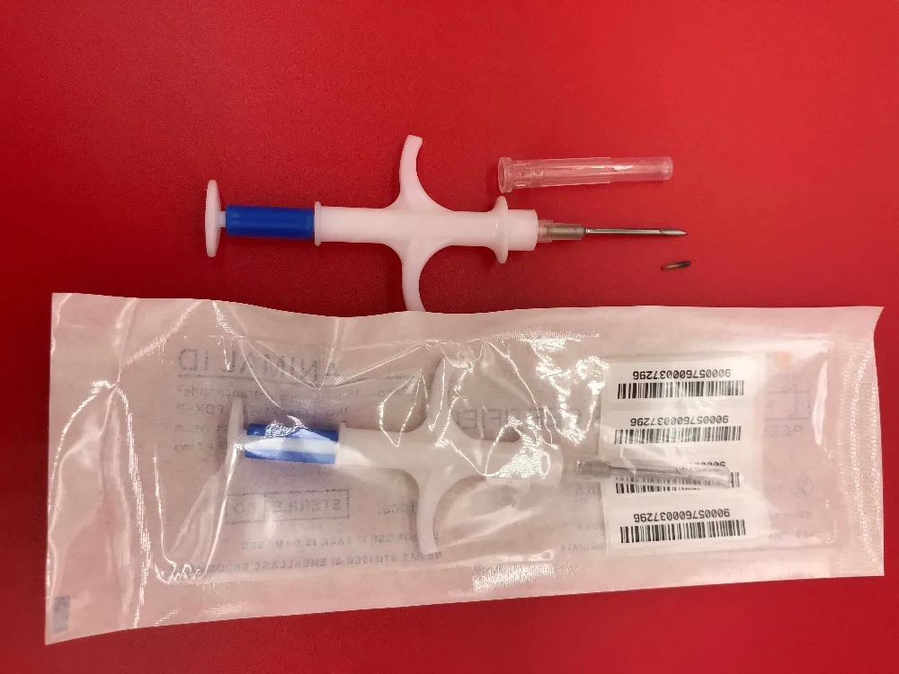 

READELL 20pcs FREE SHIPPING RFID Microchip syringe with transponder 2.12x12mm FDX-B free ICAR number