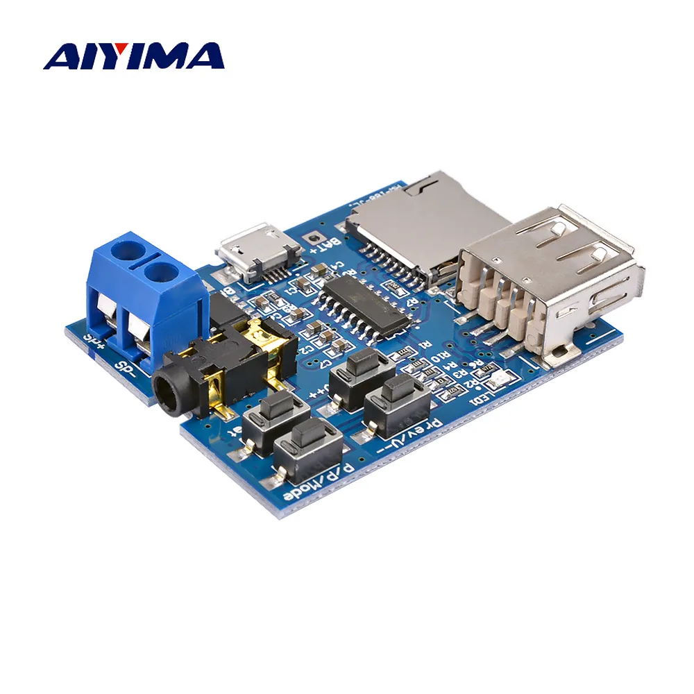 

AIYIMA MP3 Decoder Board MP3 Player 3W Mono Audio Amplifier Module TF Card U Disk Lossless Decoding DC3.7-5V